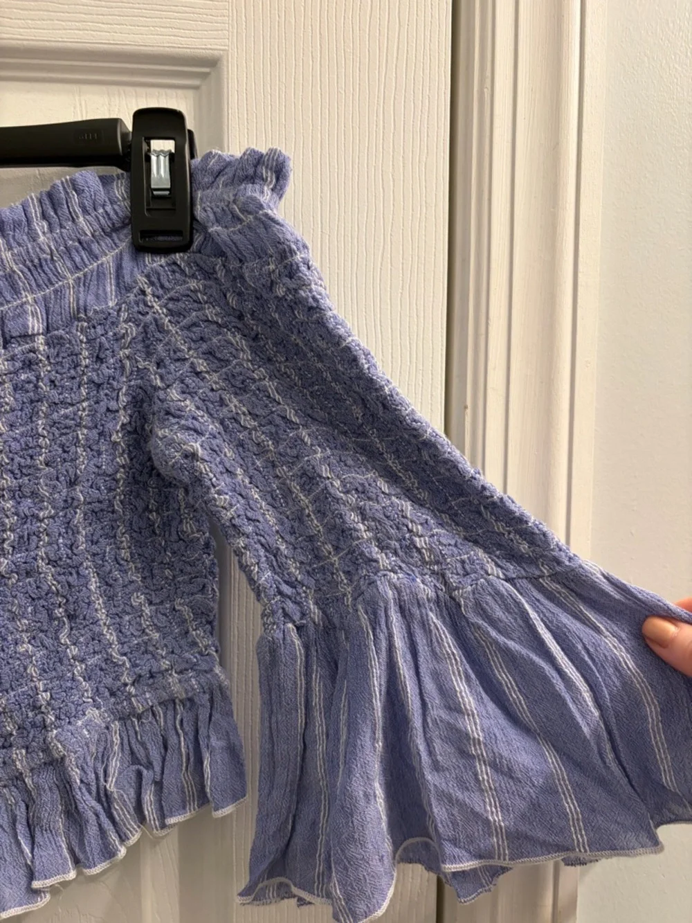 Free People Smocked Off-Shoulder Crop Top - Picture 5 of 10